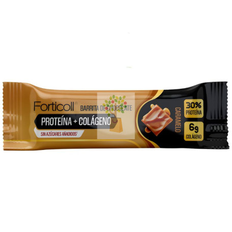 BARRITA DE CHOCOLATE PROTEÍNA+COLÁGENO CARAMELO 50G FORTICOLL