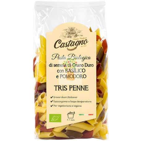 MACARRONES DE TRIGO CON TOMATE Y ALBAHACA 500G CASTAGNO