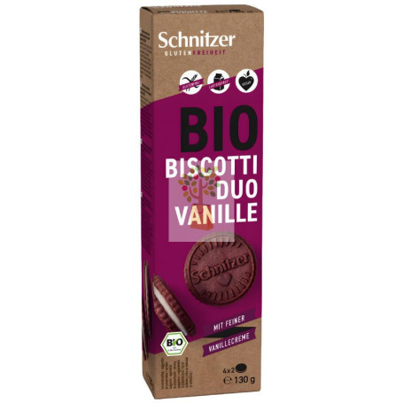 GALLETAS RELLENAS DÚO VAINILLA SIN GLUTEN 130G SCHNITZER