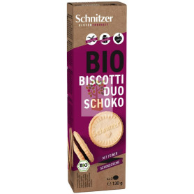 GALLETAS RELLENAS DÚO CHOCOLATE SIN GLUTEN 130G SCHNITZER
