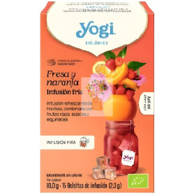 FRESA Y NARANJA INFUSIÓN FRÍA 15 FILTROS YOGI TEA