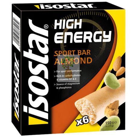 BARRITA HIGH ENERGY DE ALMENDRA 6 UNIDADES ISOSTAR