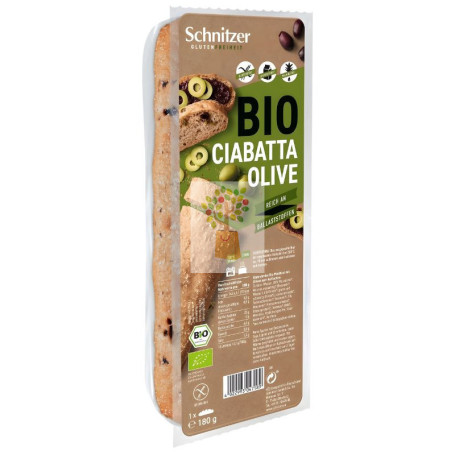 PAN CIABATTA CON ACEITUNAS SIN GLUTEN 180G SCHNITZER