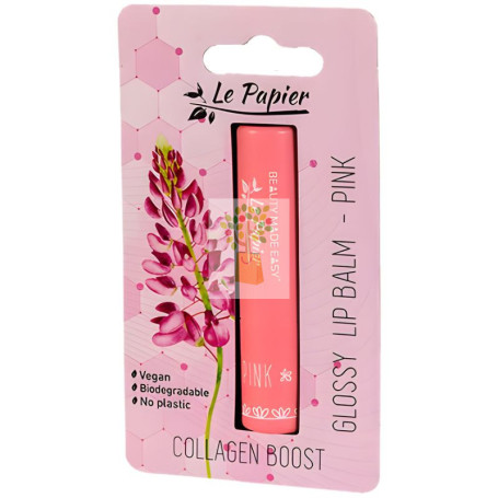 BÁLSAMO LABIAL BRILLANTE CON COLÁGENO PINK 3,5G BEAUTY MADE EASY