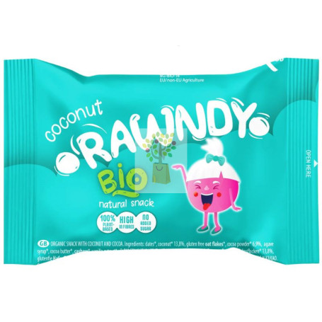 RAWNDY GALLETA PARA NIÑOS DE COCO Y CACAO BIO 26G MAYA ORGANIC