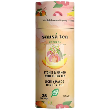 INFUSIÓN DE TÉ VERDE CON LICHI Y MANGO 25 FILTROS MAYA ORGANIC