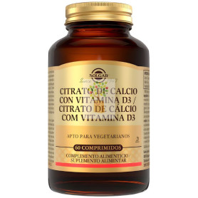 CITRATO DE CALCIO CON VITAMINA D3 60 COMPRIMIDOS SOLGAR