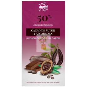 TABLETA DE CHOCOLATE CACAO DE AUTOR Y ALGARROBA 70G MAYA ORGANIC