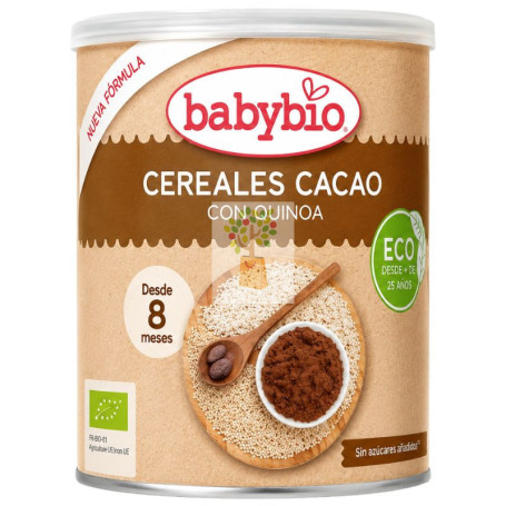 PAPILLA DE CEREALES CON QUINOA SABOR CACAO 220G BABYBIO
