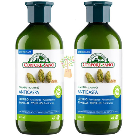 CHAMPÚ ANTICASPA 300+300ML CORPORE SANO