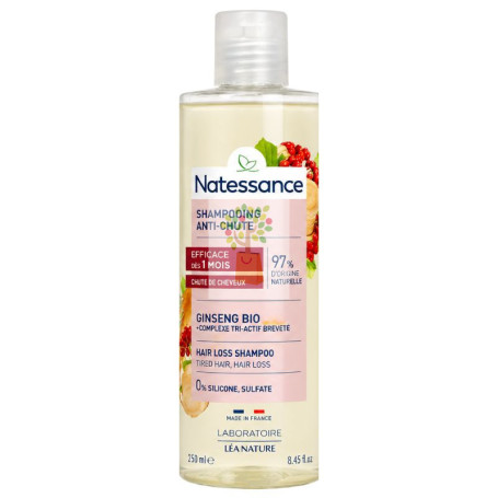 CHAMPÚ ANTICAÍDA CON GINSENG ECOLÓGICO 250ML NATESSANCE