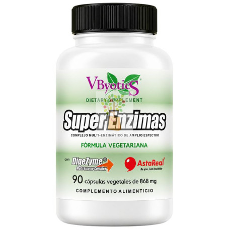 SUPER ENZIMAS VEGETALES CON DIGEZYME 90 CÁPSULAS VBYOTICS