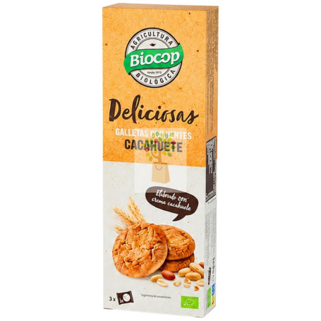 DELICIOSAS GALLETAS CRUJIENTES DE CACAHUETE 125G BIOCOP