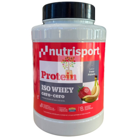 ISO WHEY CERO-CERO SABOR FRESA Y PLÁTANO 900G NUTRISPORT