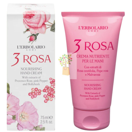 3 ROSAS CREMA DE MANOS NUTRITIVA 75ML L´ERBOLARIO
