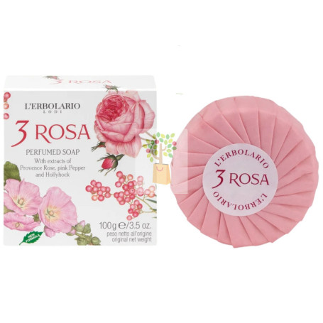 3 ROSAS PASTILLA DE JABÓN PERFUMADO 100G L´ERBOLARIO
