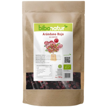 ARÁNDANO ROJO + SIROPE DE MANZANA ECO 100G BIBONATUR