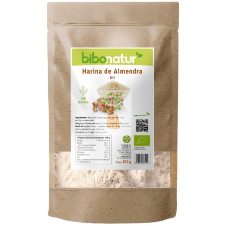 HARINA DE ALMENDRA SIN GLUTEN BIO 400G BIBONATUR