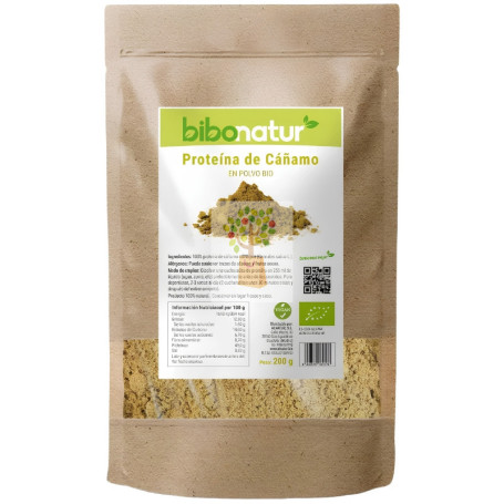 PROTEÍNA DE CÁÑAMO EN POLVO ECO 200G BIBONATUR