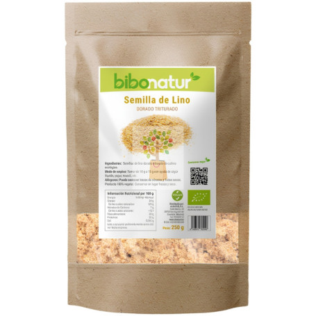 SEMILLAS DE LINO DORADO TRITURADO ECO 250G BIBONATUR
