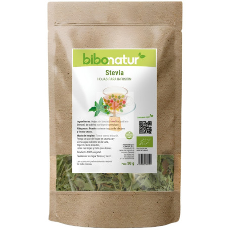 STEVIA EN HOJAS PARA INFUSIÓN ECO 30G BIBONATUR