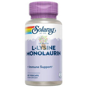L-LYSINE Y MONOLAURIN 60 CÁPSULAS VEGETALES SOLARAY