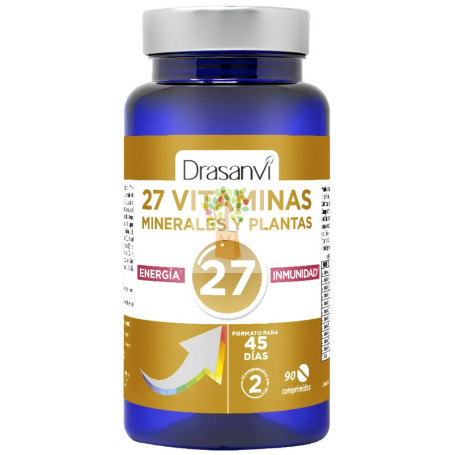 27 VITAMINAS+MINERALES ENERGÍA-INMUNIDAD 90 COMPRIMIDOS DRASANVI