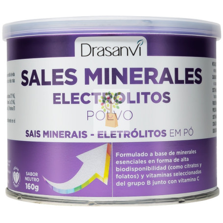 SALES MINERALES ELECTROLITOS PUROS SABOR NEUTRO 160G DRASANVI