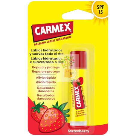 STICK BÁLSAMO LABIAL HIDRATANTE SABOR FRESA SPF15 4,25G CARMEX