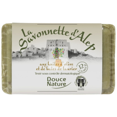 PASTILLA JABÓN DE ALEPO 12% Y LAUREL 100G DOUCE NATURE