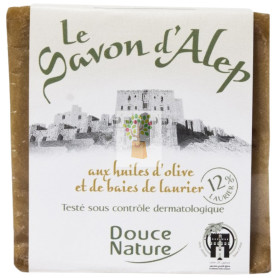PASTILLA JABÓN DE ALEPO 12% Y LAUREL 200G DOUCE NATURE