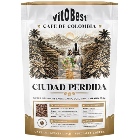 CAFÉ DE COLOMBIA CIUDAD PERDIDA EN GRANO 250G VIT.O.BEST