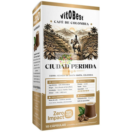 CAFÉ DE COLOMBIA CIUDAD PERDIDA 10 CÁPSULAS VIT.O.BEST