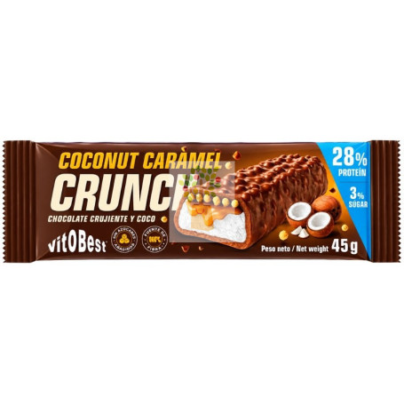 BARRITA PROTEICA CRUJIENTE CON CARAMELO Y COCO 45G VIT.O.BEST