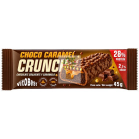 BARRITA PROTEICA DE CHOCO CRUJIENTE Y CARAMELO 45G VIT.O.BEST