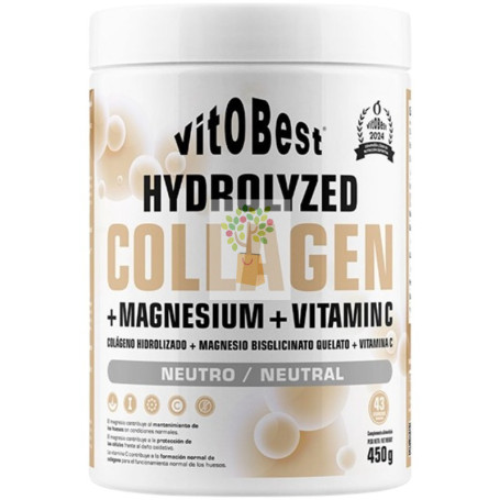 HYDROLYZED COLLAGEN + MG + VIT C SABOR NEUTRO 450G VIT.O.BEST