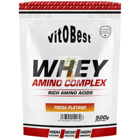 WHEY AMINO COMPLEX SABOR FRESA-PLÁTANO 500G VIT.O.BEST