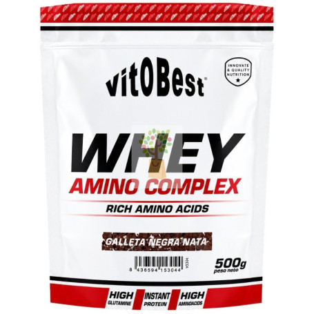 WHEY AMINO COMPLEX SABOR GALLETA NEGRA CON NATA 500G VIT.O.BEST