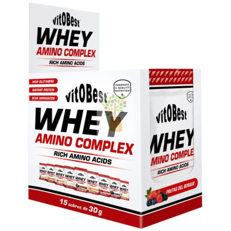WHEY AMINO COMPLEX SABOR FRUTAS DEL BOSQUE 15 SOBRES VIT.O.BEST