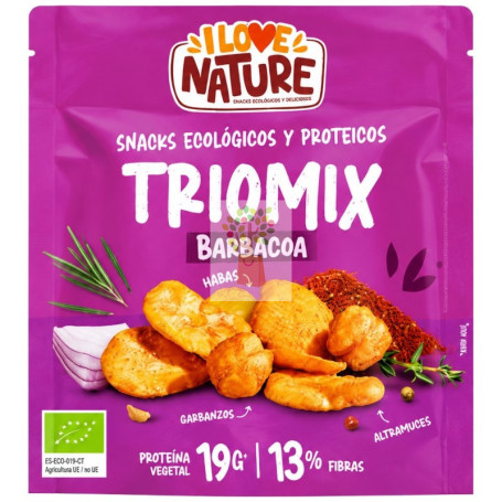 SNACK PROTEIN TRIOMIX DE BARBACOA 70G I LOVE NATURE