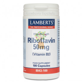 RIBOFLAVINA 50Mg. (VITAMINA B2) 100 CAPSULAS LAMBERTS