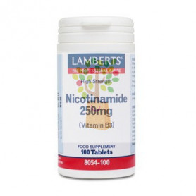 NICOTINAMIDA 250Mg. (VITAMINA B3) 100 TABLETAS LAMBERTS