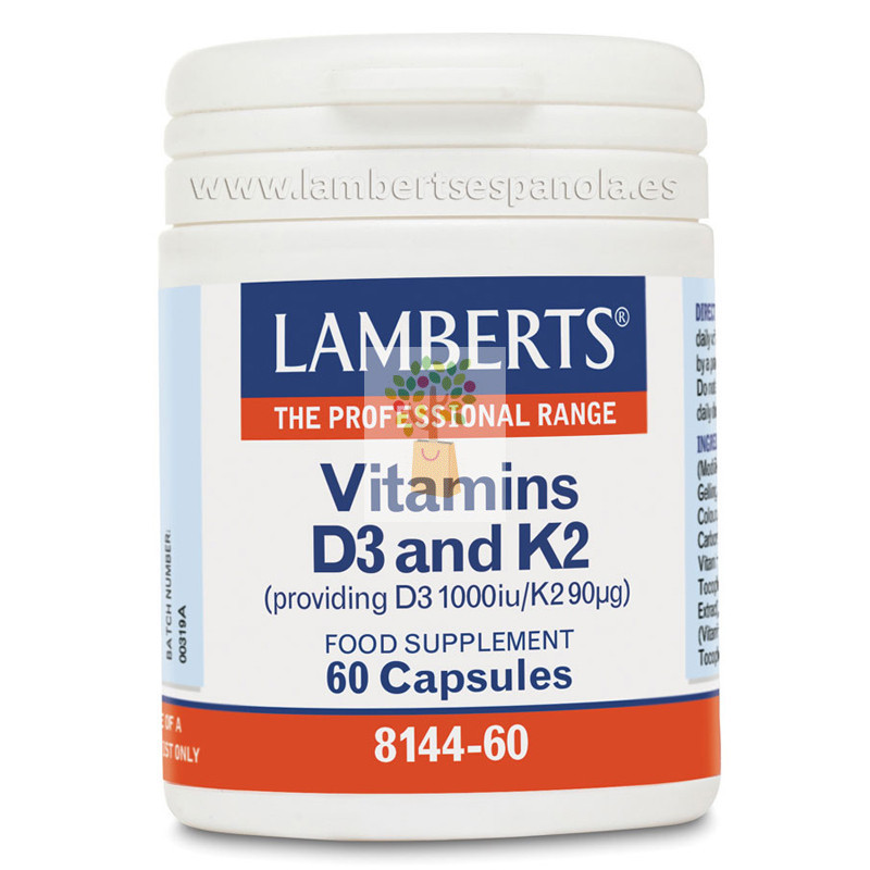 VITAMINA D3 Y K2 60 CAPSULAS LAMBERTS