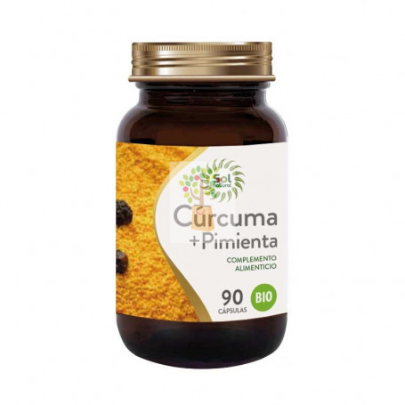 CÚRCUMA + PIMIENTA BIO 90 CAPSULAS 600Mg. SOL NATURAL