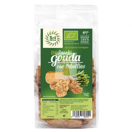 SNACKS DE GOUDA CON CEBOLLINO BIO 110Gr. SOL NATURAL