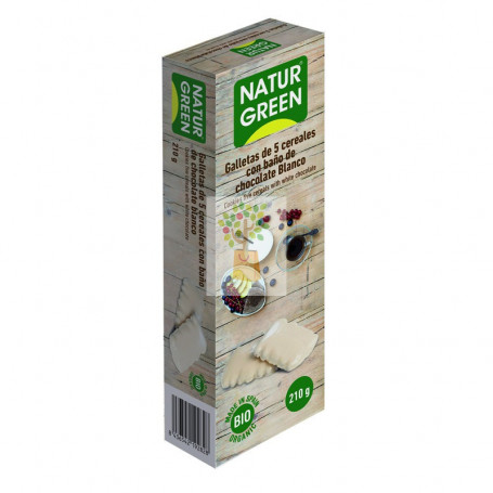 ECOGALLETA 5 CEREALES CON BAÑO DE CHOCOLATE BLANCO 210Gr. NATURGREEN