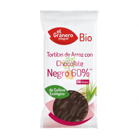 TORTITAS DE ARROZ CON CHOCOLATE NEGRO BIO 6 UNDS. 100Gr. GRANERO