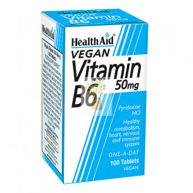 VITAMINA B6 50Mg. 100 COMPRIMIDOS HEALTH AID
