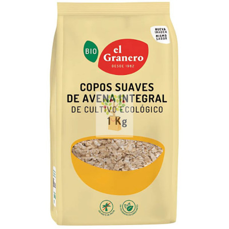COPOS SUAVES DE AVENA INTEGRAL BIO 1Kg. GRANERO