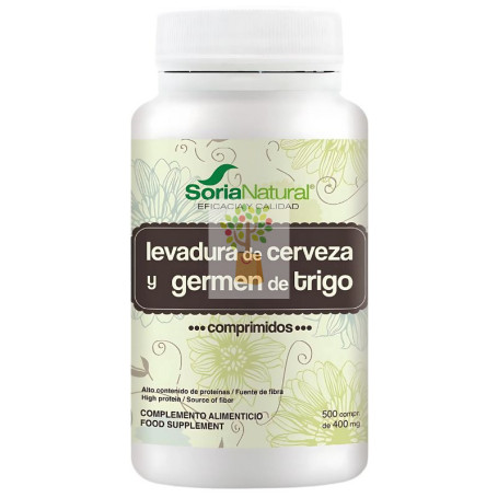 LEVADURA DE CERVEZA Y GERMEN DE TRIGO 500 COMPRIMIDOS SORIA NATURAL ALIMENTACION